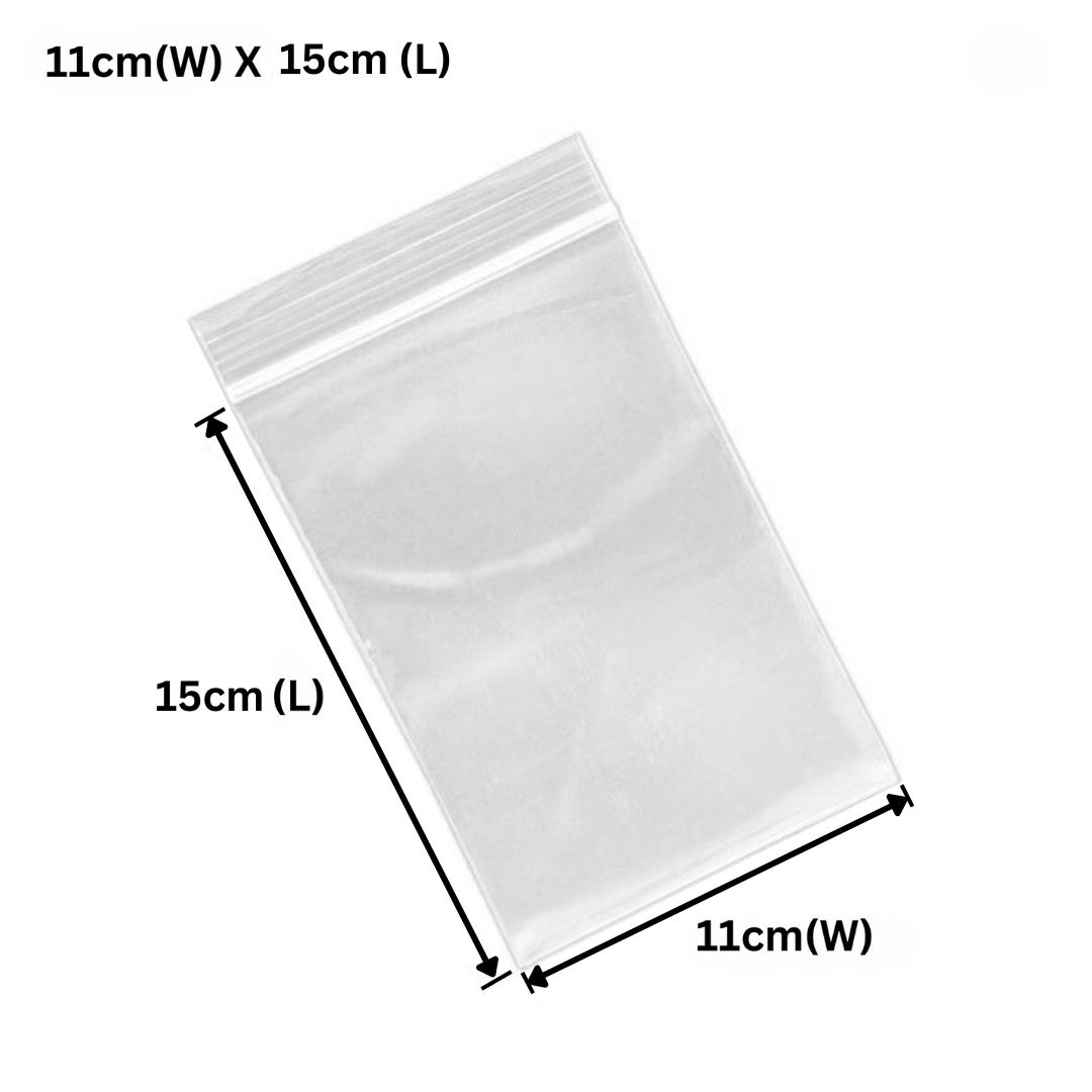 110 x 150mm ZipLock Clear Resealable Plastic Bags