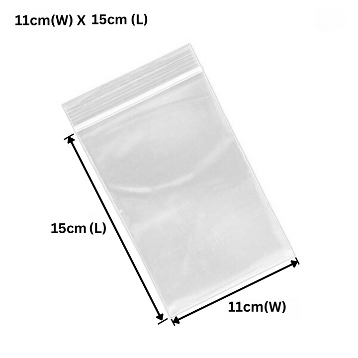 110 x 150mm ZipLock Clear Resealable Plastic Bags
