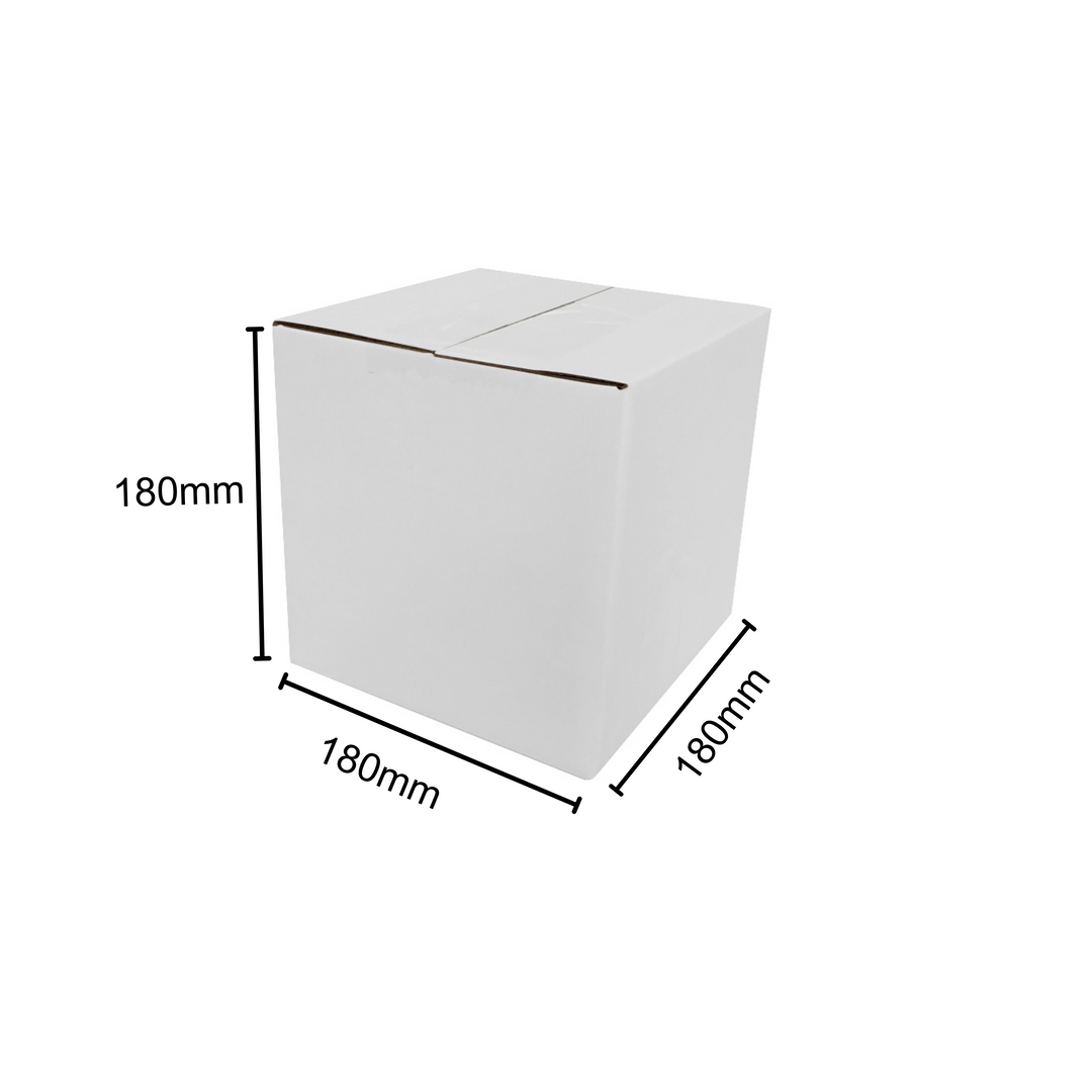 180 x 180 x 180mm Cube Mailing Shipping Packing Cardboard Boxes White- Best Cube Boxes Cardboard - Medium Sized Cube Cardboard Boxes