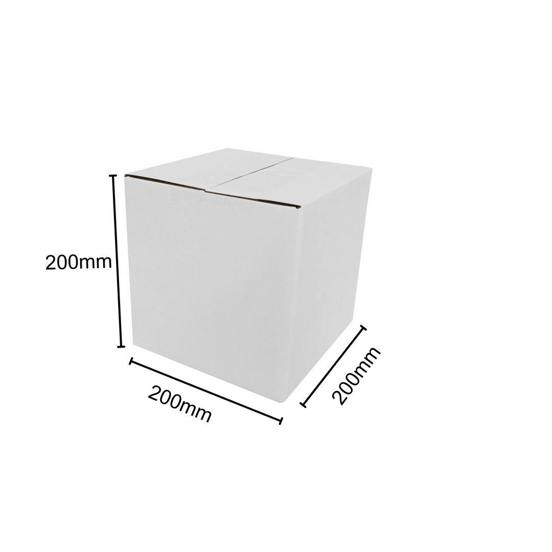 200 x 200 x 200mm Cube Mailing Shipping Packing Cardboard Boxes White- Best Cube Boxes Cardboard - Medium Sized Cube Cardboard Boxes