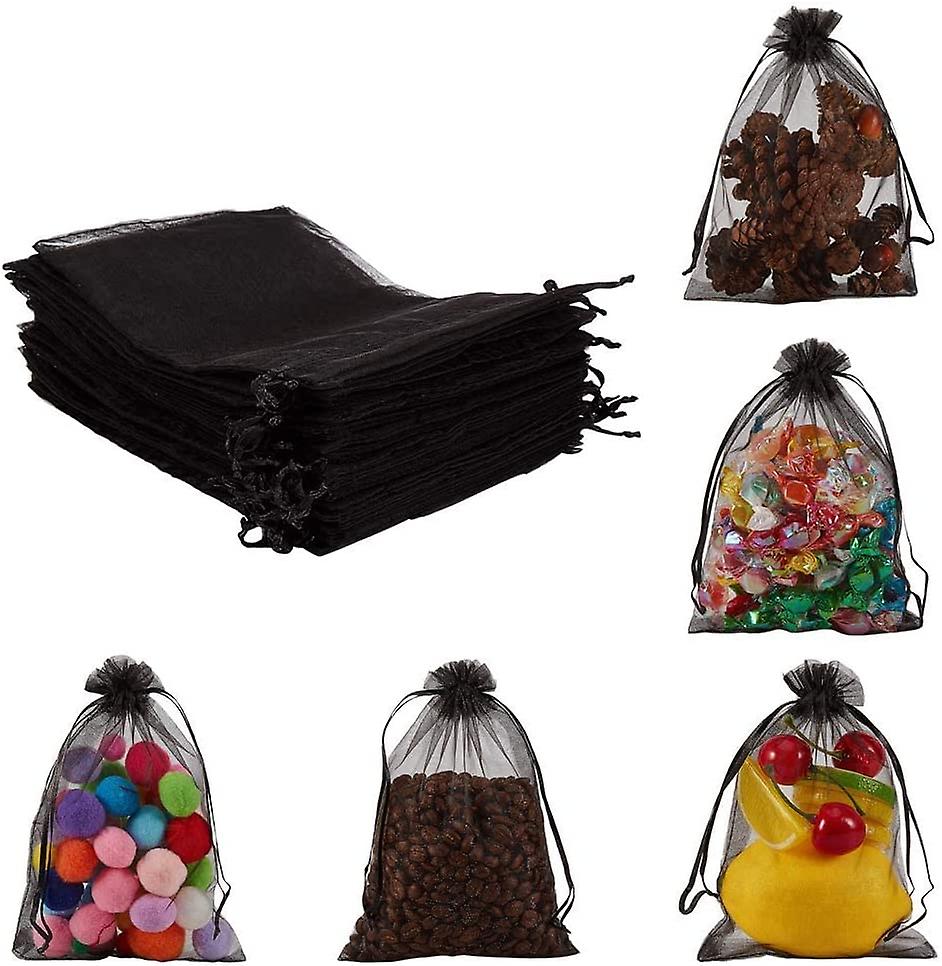 Black Organza Sheer Bags