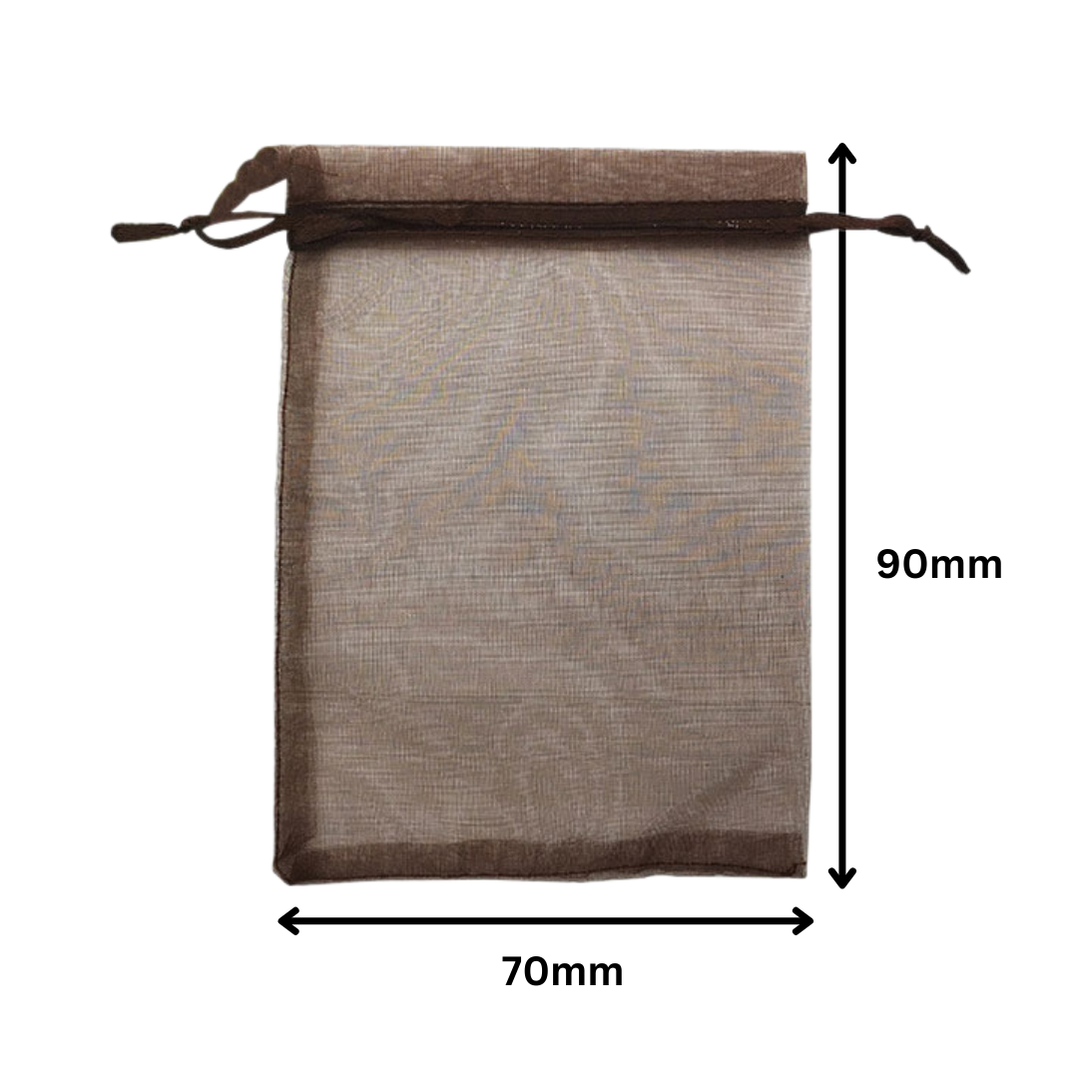 Coffee Organza Sheer Gift Bags