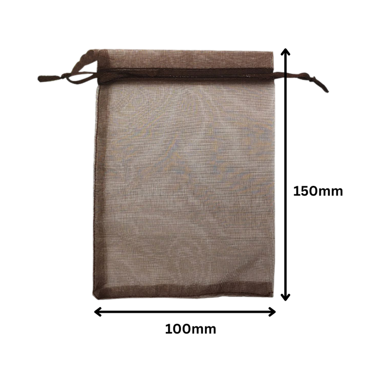 Coffee Organza Sheer Gift Bags
