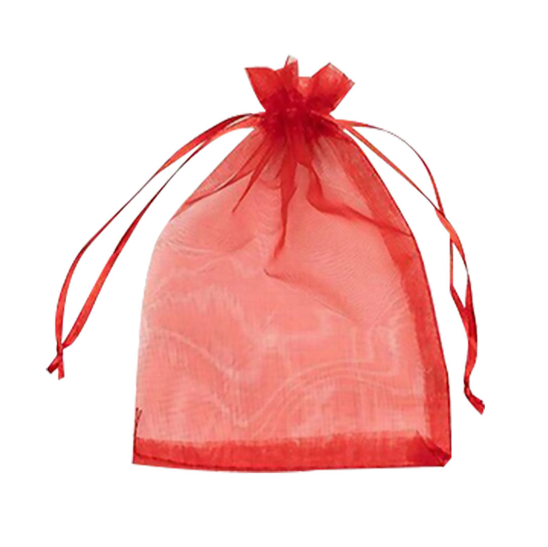 Red Organza Sheer Bags