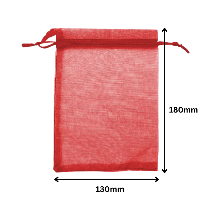 Red Organza Sheer Bags
