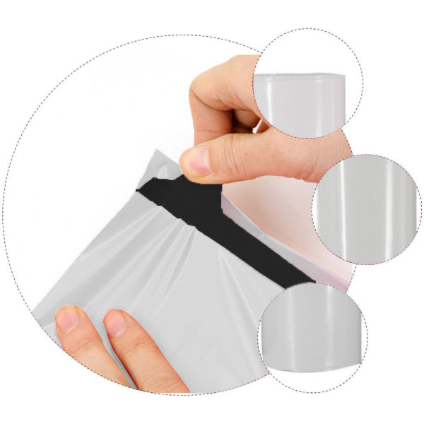 320mm x 415mm + 45mm Poly Mailing Courier Satchel White