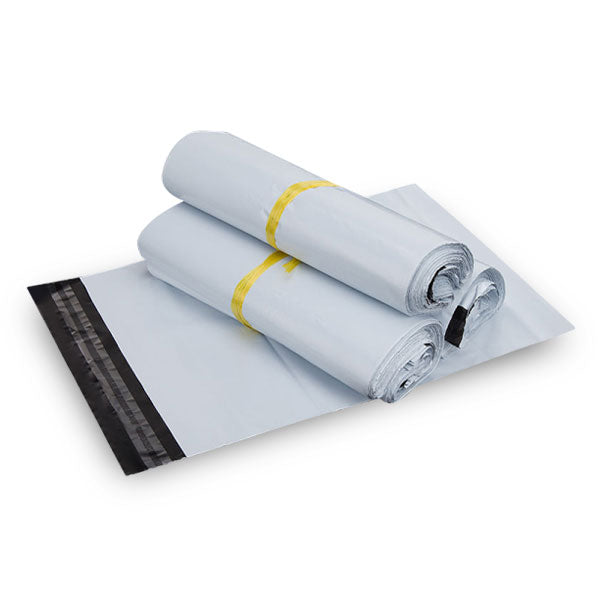 320mm x 415mm + 45mm Poly Mailing Courier Satchel White