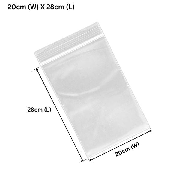 200 x 280mm ZipLock Clear Resealable Plastic Bags