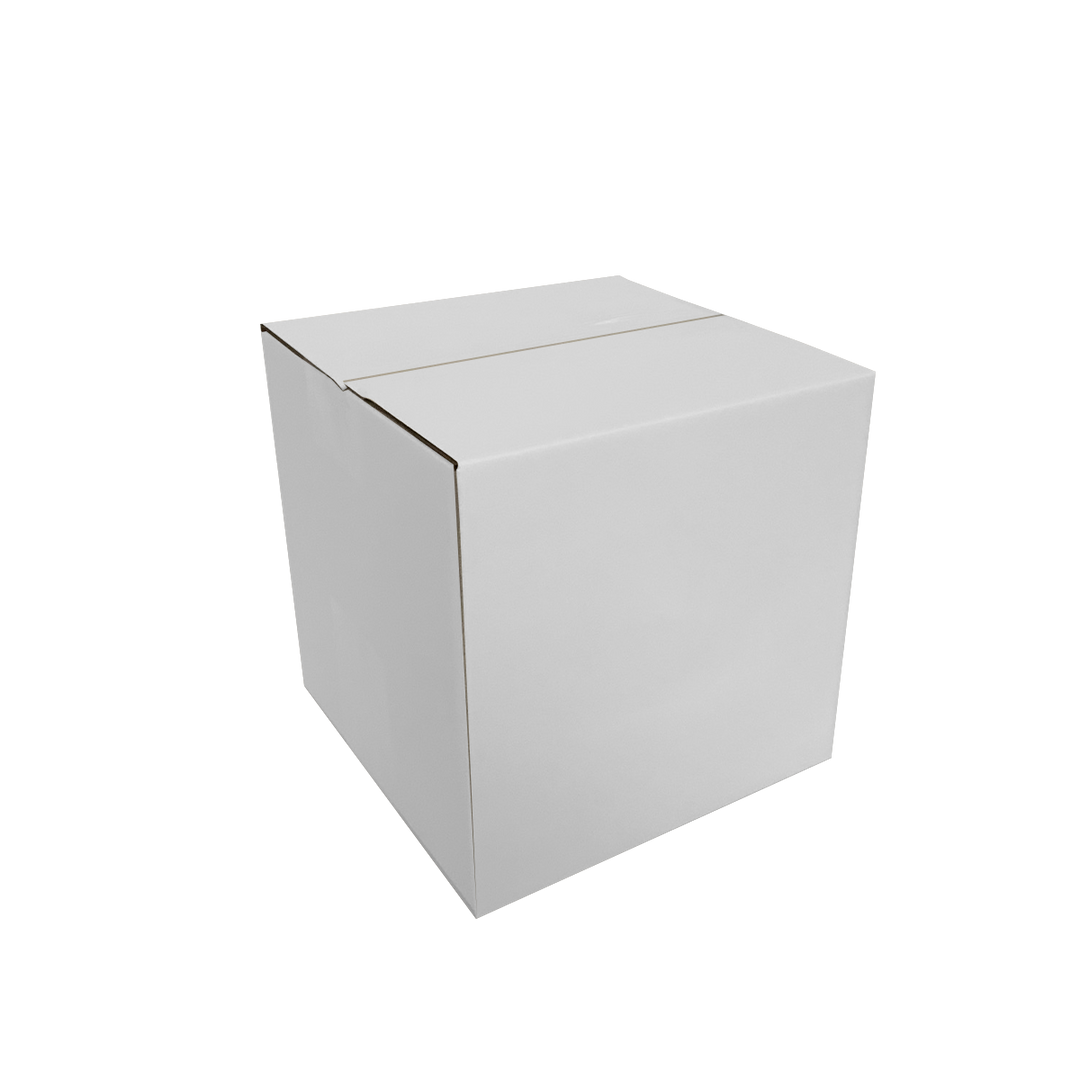 135 x 135 x 135mm White Corrugated Cube Box | Die Cut, Self-Locking, Flat-Pack, Eco-Friendly
