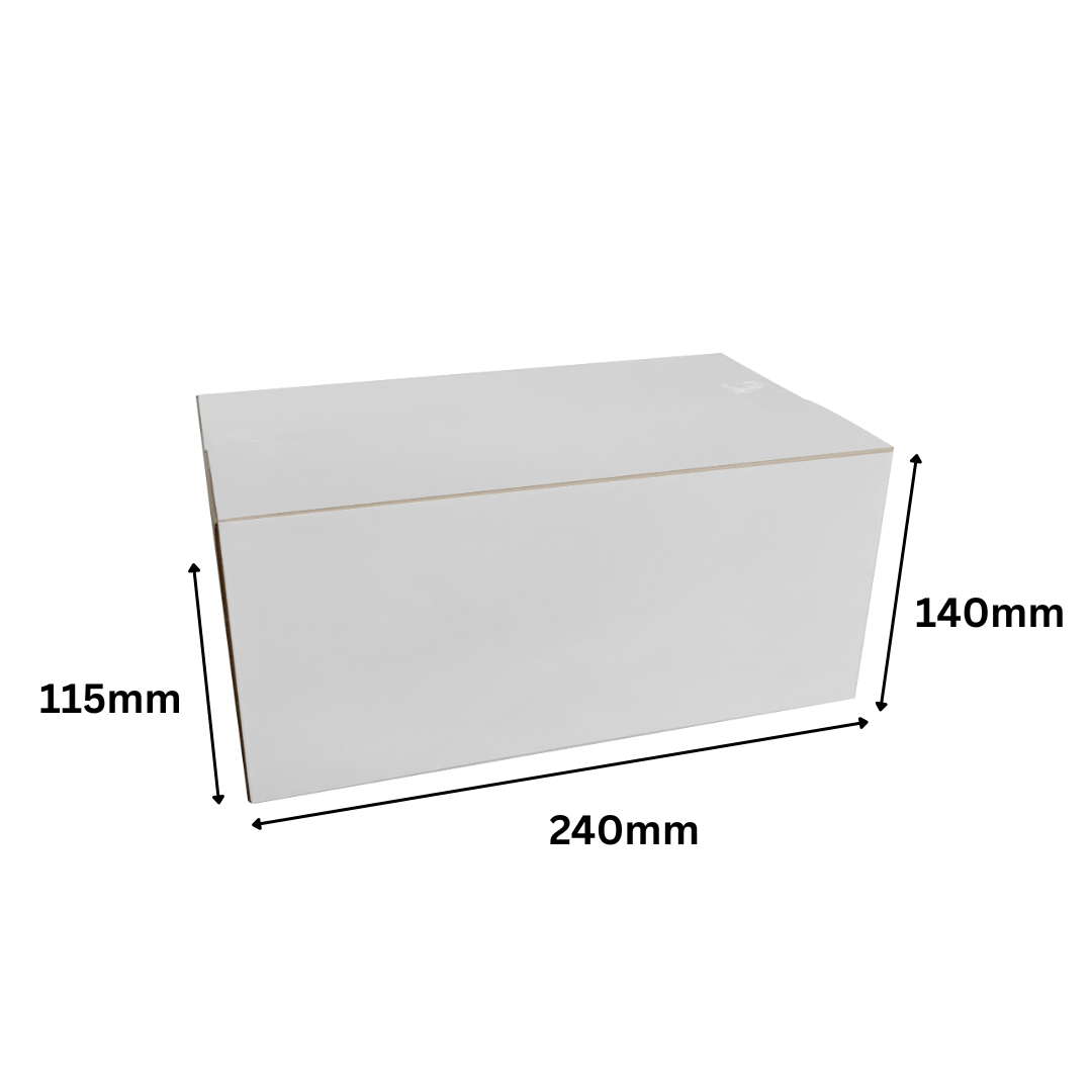 240 x 140 x 140mm White Slotted Cardboard Shipping Boxes