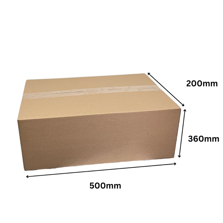 500 x 360 x 200mm Brown Slotted Carton | B Flute, Durable, Flat-Pack, Recyclable Shipping Box