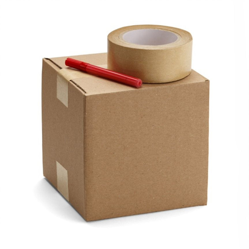 Self-Adhesive 50m x 48mm Kraft Brown Paper Tape - Perfect for Picture Framing, Packing, and Craft Projects