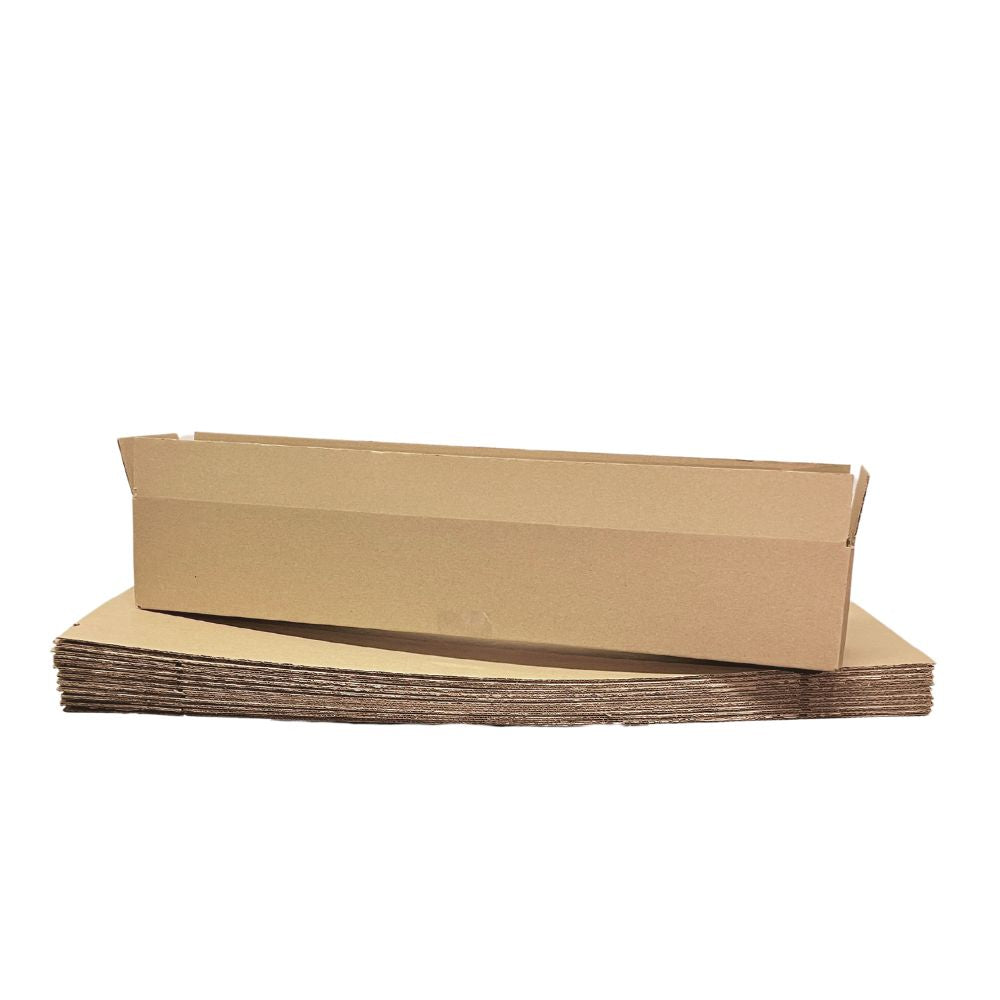 Long Slotted Brown Shipping Boxes 600 x 100 x 100mm – Perfect for Mailing and Storage