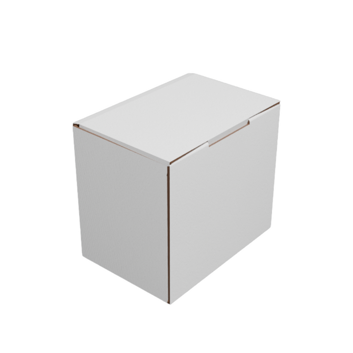 115 x 80 x 100mm White Corrugated Die Cut Mailing Box | Self-Locking, Flat-Pack, Eco-Friendly