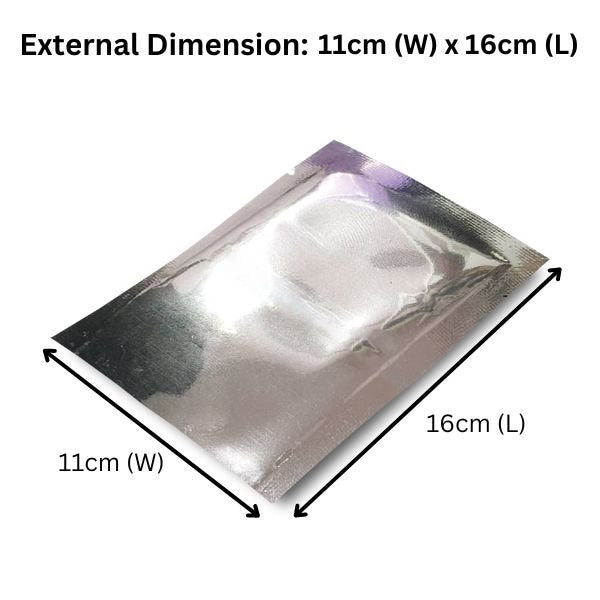 110 mm x 160 mm Aluminium Foil Mylar Bags for Food Storage & Vacuum Sealing