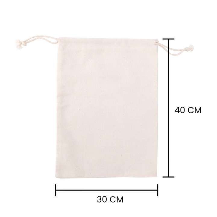 50pcs of 30cm x 40cm 10oz Canvas Calico Drawstring Storage Linen Gift Bags