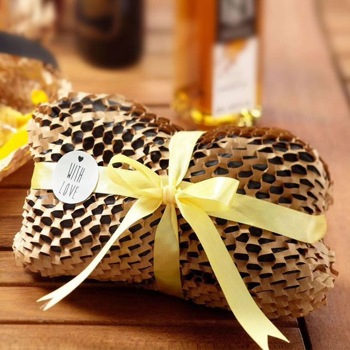 300mm x 30m Honeycomb Wrap Brown Kraft Paper Roll - Eco-Friendly Protective Cushioning