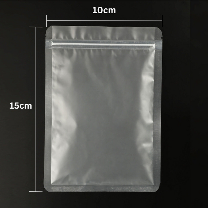 Resealable Zip Lock Flat Matte Plastic Bag - 100 X 150mm- Best Plastic Zip Lock Bags In Australia