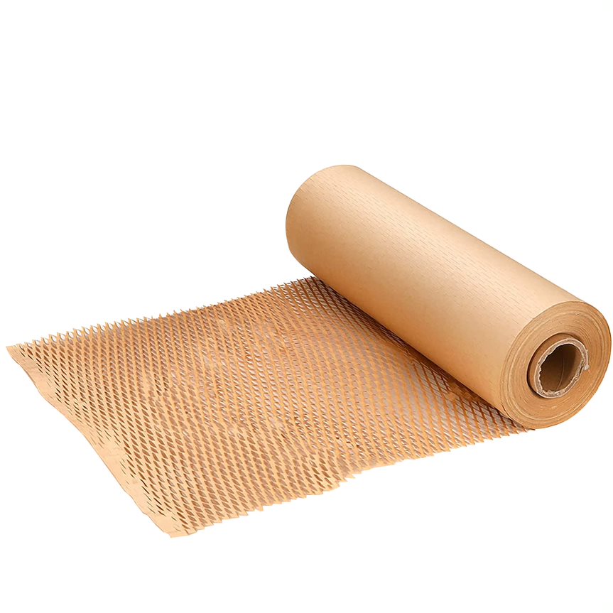 300mm x 30m Honeycomb Wrap Brown Kraft Paper Roll - Eco-Friendly Protective Cushioning