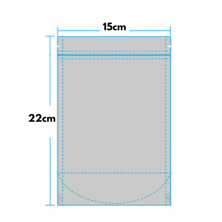 Premium 150 x 220mm + 40mm Stand Up Double Aluminium Foil Zip Lock Bags