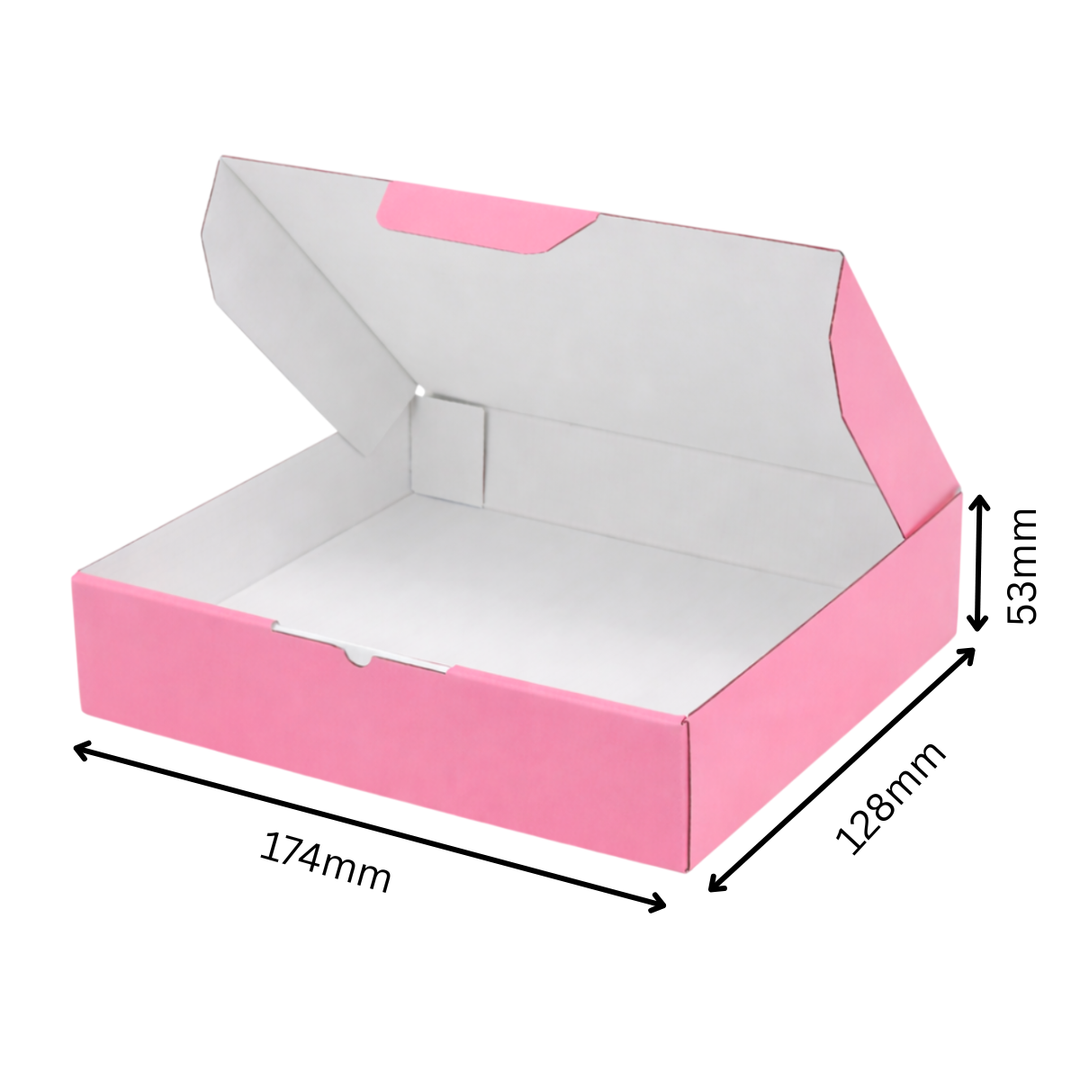 Pink Mailing Boxes 220 x 160 x 77mm with White Interior