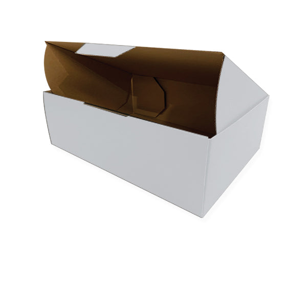410 x 310 x 80mm White Die Cut Cardboard Mailing Boxes – B Flute Corrugated