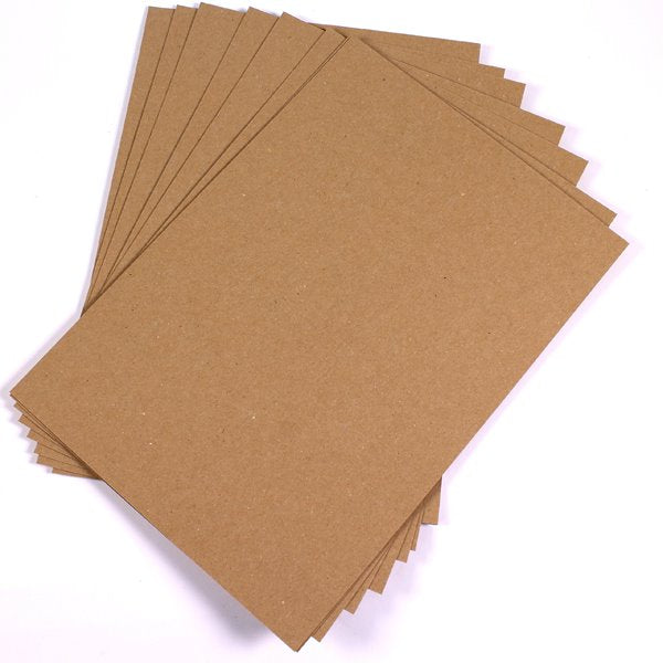 A4 350GSM Brown Kraft Thick Paper Sheets - Natural Recycled for Invitations & Weddings