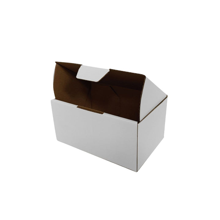 150 x 60 x 60mm White Corrugated Die Cut Mailing Box | Self-Locking, Flat-Pack, Eco-Friendly