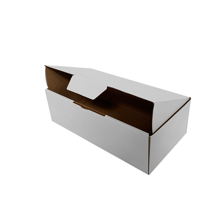 360 x 230 x 90mm White Corrugated Die Cut Mailing Box | Self-Locking, Flat-Pack, Eco-Friendly