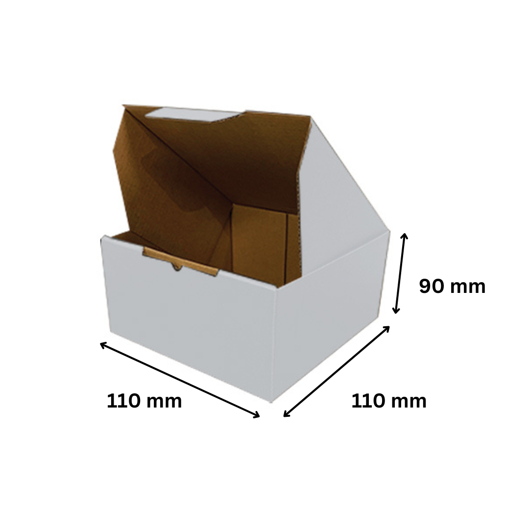 110 x 110 x 90mm Die Cut Mailing Shipping Packing Cardboard Boxes White