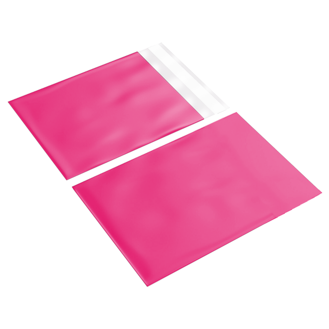 255mm x 330mm + 40mm Poly Mailing Courier Satchel Pink with White Inner Lining