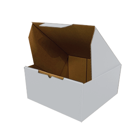 180 x 180 x 110mm White Corrugated Die Cut Mailing Box | Self-Locking, Flat-Pack, Eco-Friendly