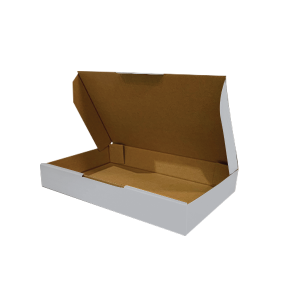 270 x 200 x 35mm White Corrugated Die Cut Mailing Box | Self-Locking, Flat-Pack, Eco-Friendly