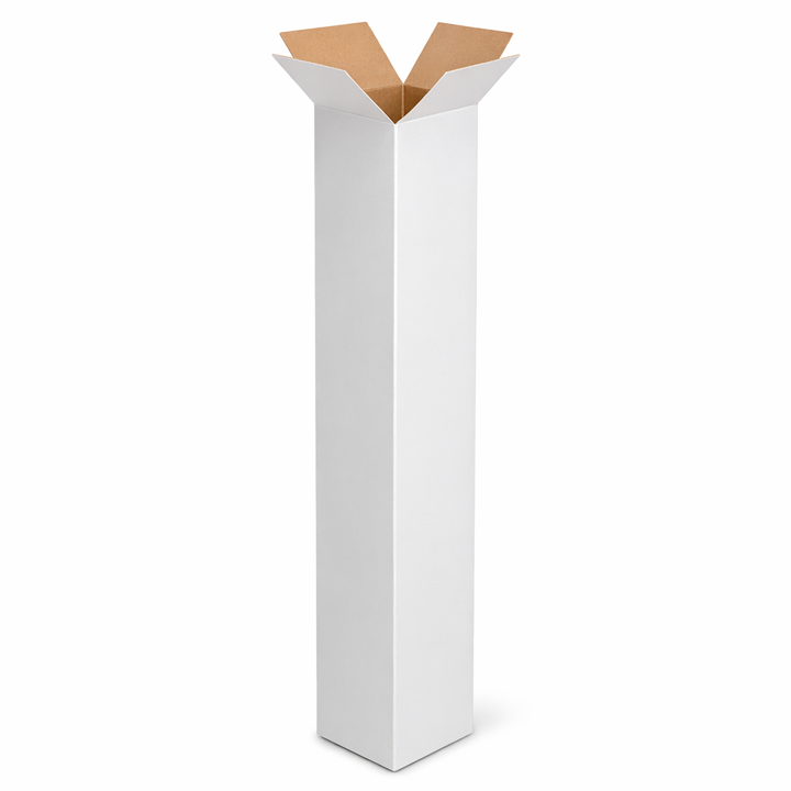 65 x 65 x 610 mm  Tall Mailing Shipping Packing Cardboard Boxes White