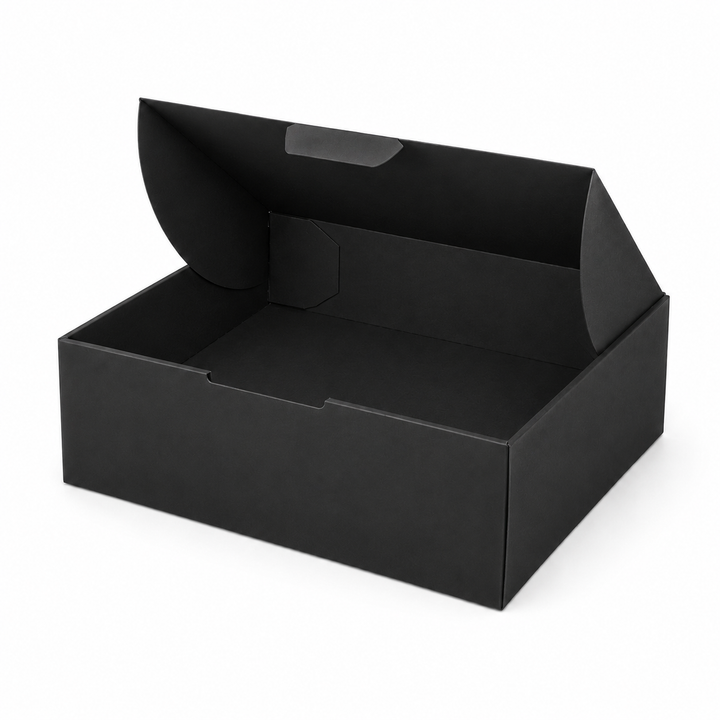 270 x 200 x 95 mm Full Black Die Cut Mailing Shipping Packing Cardboard Boxes