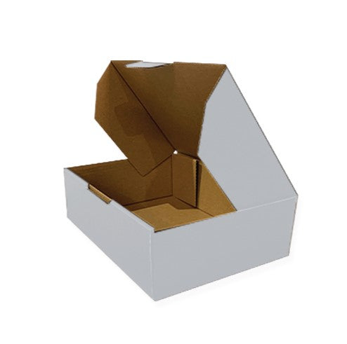 180 x 100 x 45mm White Corrugated Die Cut Mailing Box | Self-Locking, Flat-Pack, Eco-Friendly