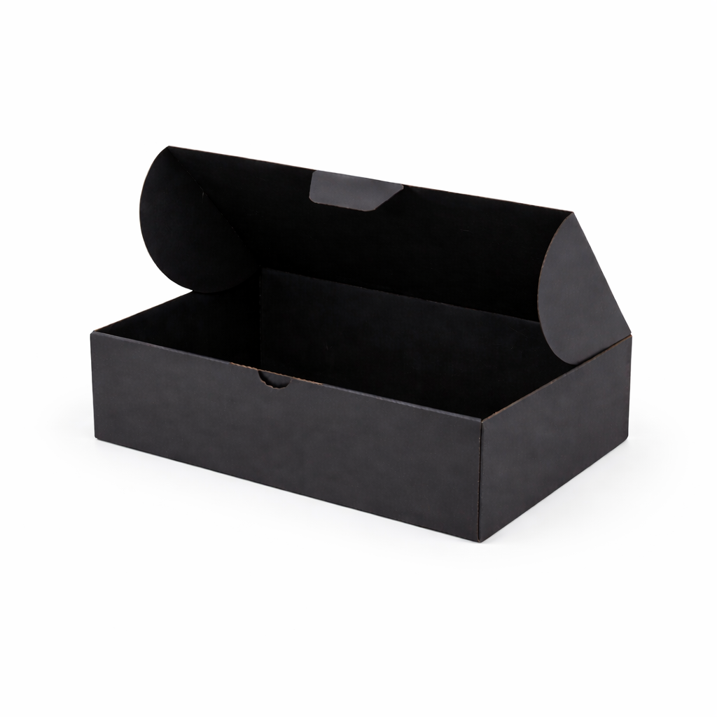 240 × 150 × 60mm Full Black Die Cut Mailing Shipping Packing Cardboard Boxes