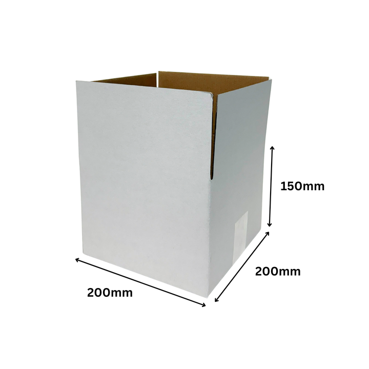 200 x 200 x 150mm Regular Mailing Slotted Shipping Packing Cardboard Boxes White