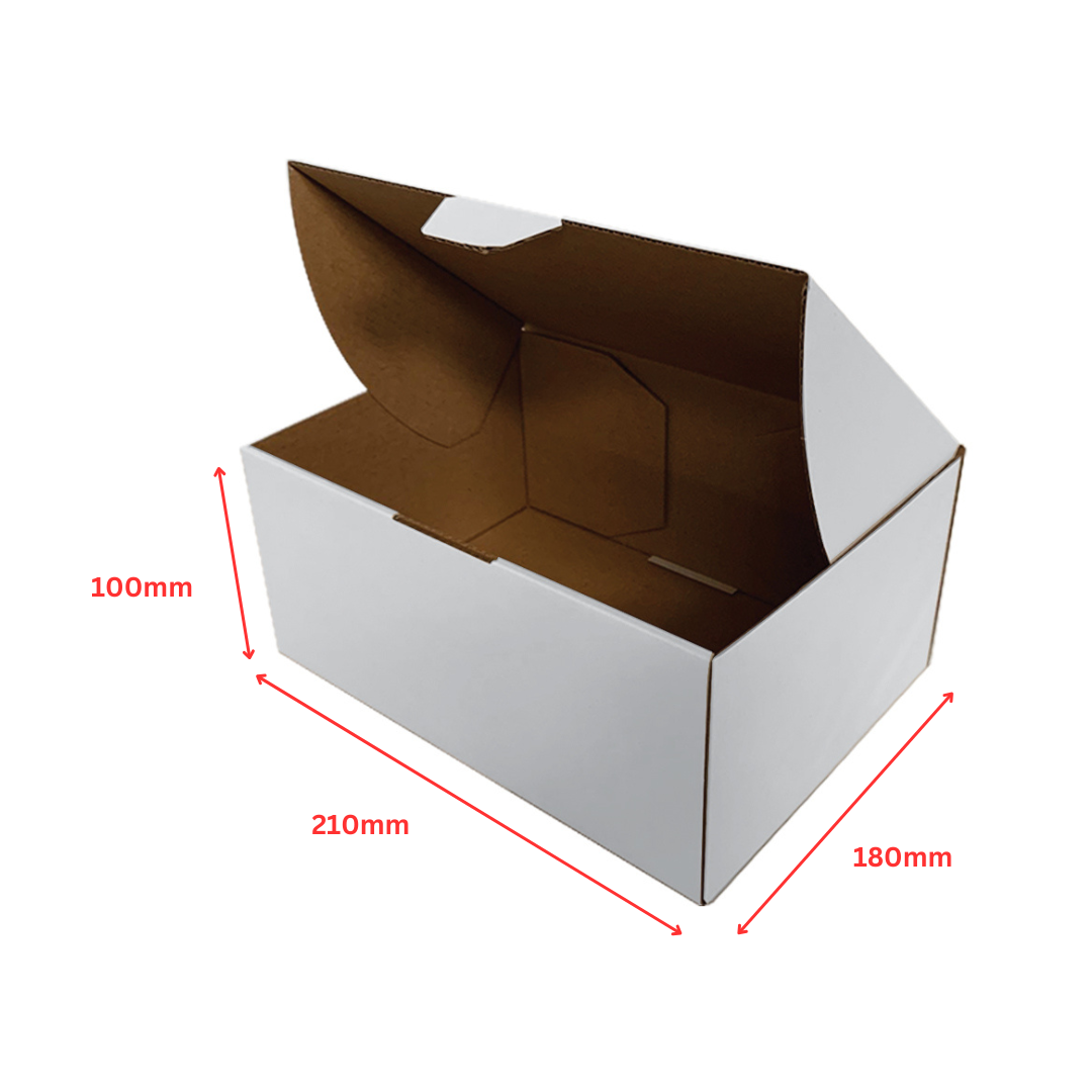 210 x 180 x 100mm Die Cut Mailing Shipping Packing Cardboard Boxes White