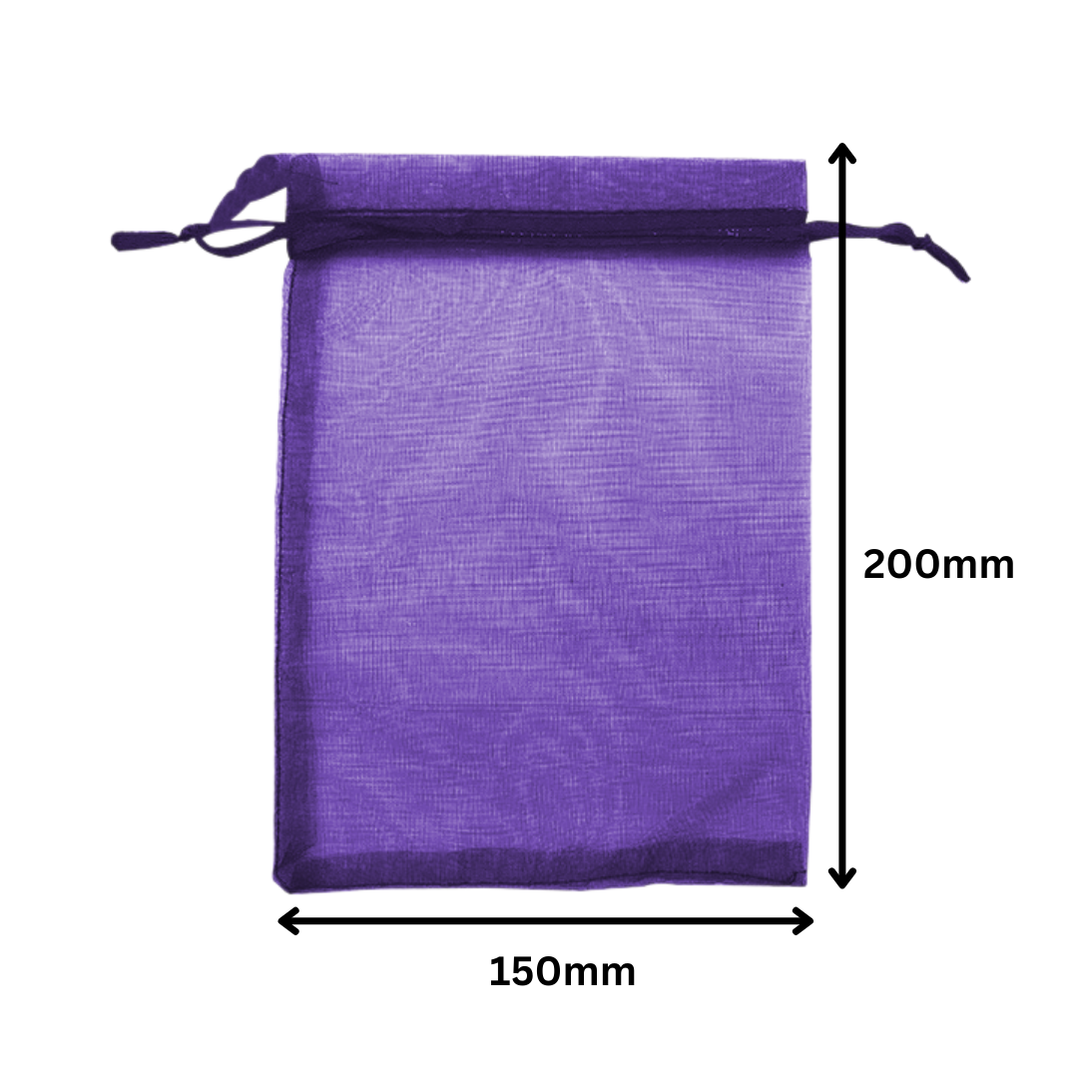 Dark Purple Organza Sheer Gift Bags | Perfect for Jewelry, Wedding, and Candy Packaging