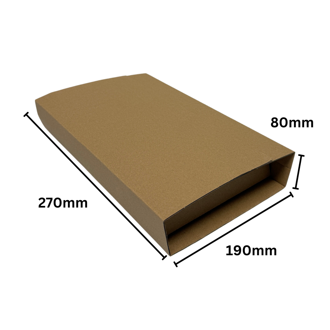 Wholesale Pack 1000pcs - 270 x 190 x 80mm Corrugated Book Wrap Mailers Peel & Seal, Adjustable, Recyclable