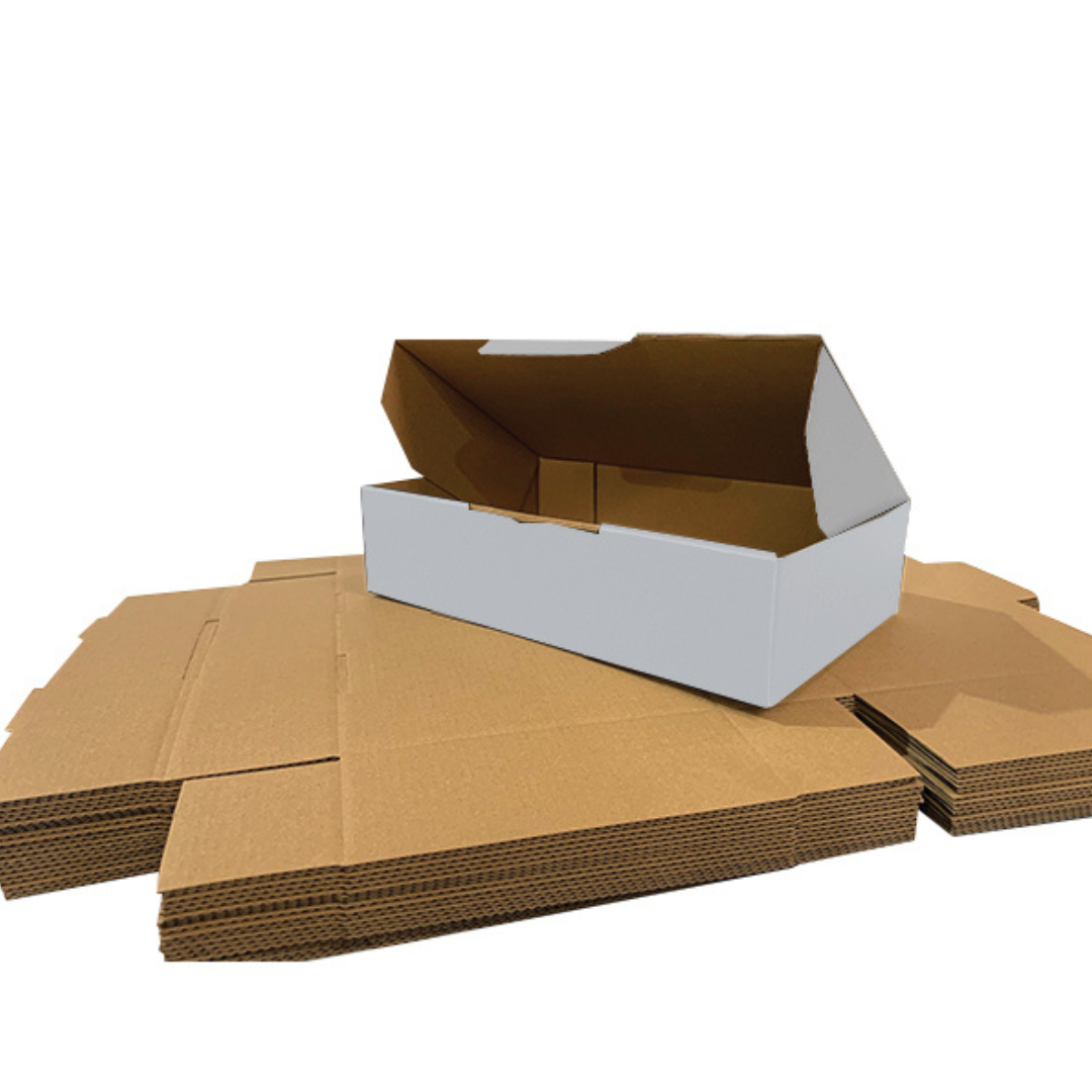 270 x 135 x 80mm White Die Cut Cardboard Mailing Boxes