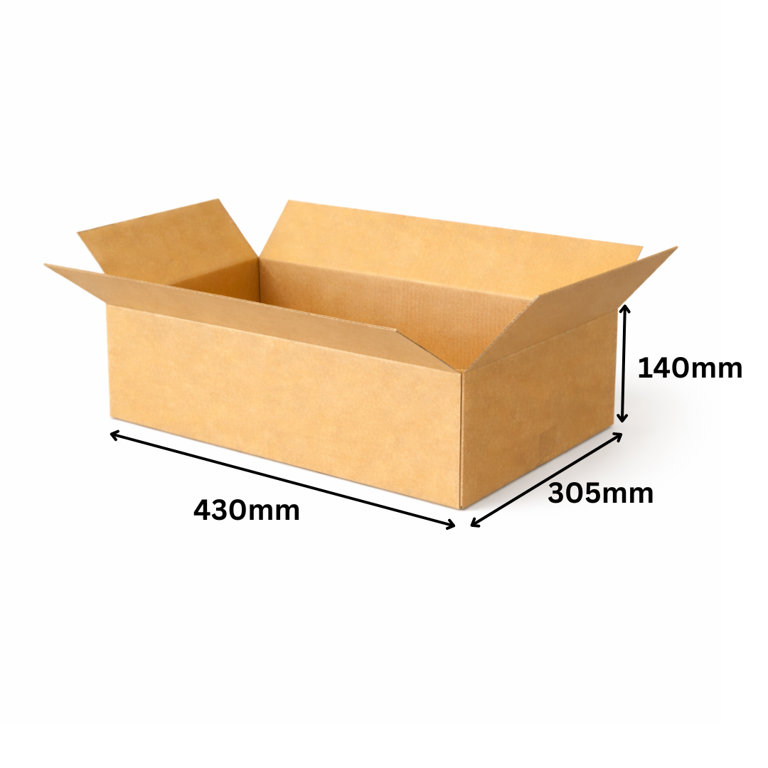 Regular Slotted Brown Box 430 x 305 x 140mm - Brown Postal Boxes