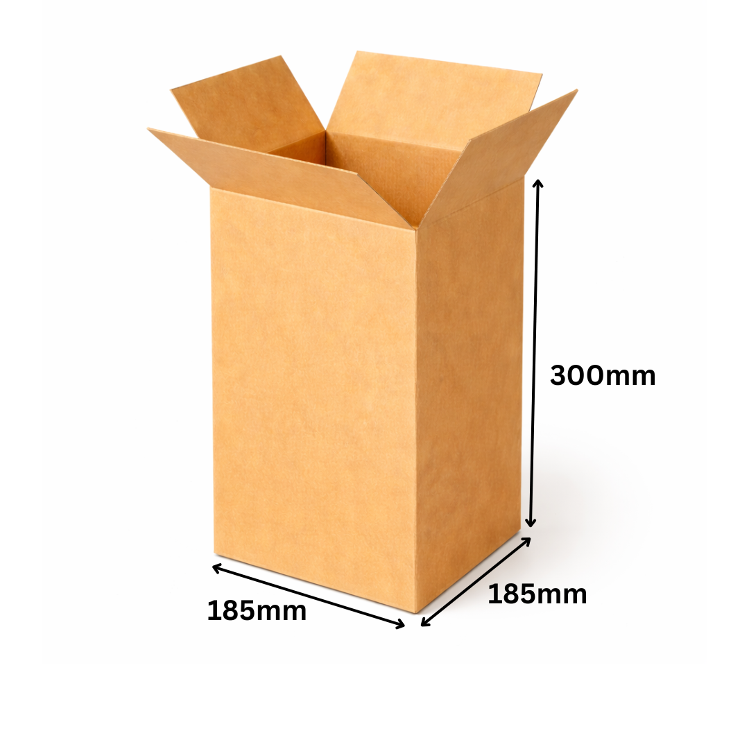 185 x 185 x 300mm Brown Corrugated Slotted Carton