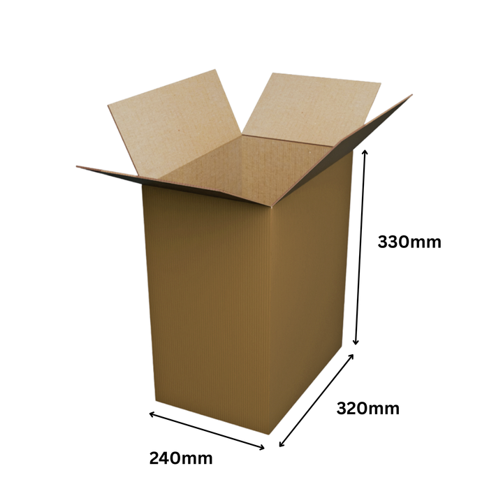 320 x 240 x 330mm Brown Corrugated Mailing Box | B Flute, Slotted Carton, Flat-Pack, Recyclable (Copy)