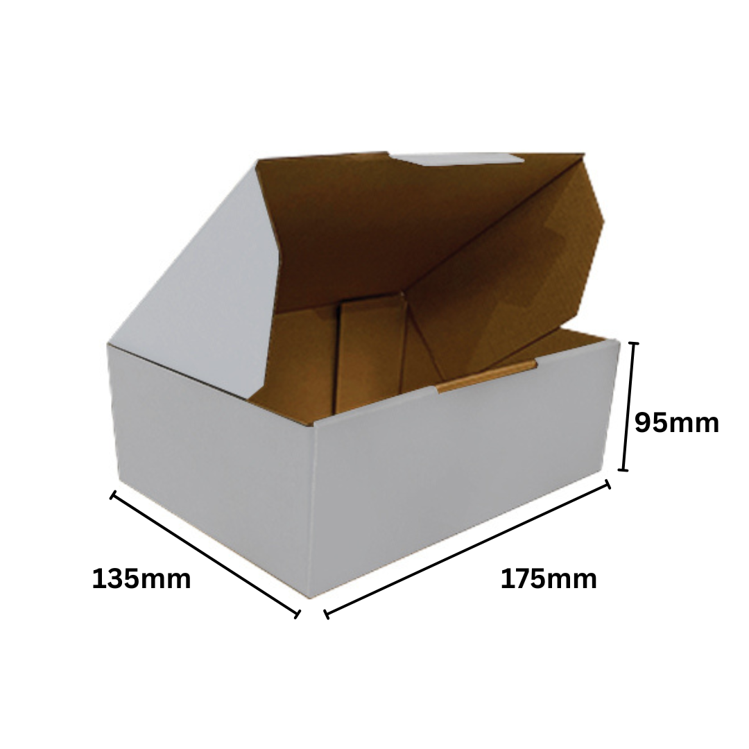 175 x 135 x 95mm Die Cut Mailing Shipping Packing Cardboard Boxes White