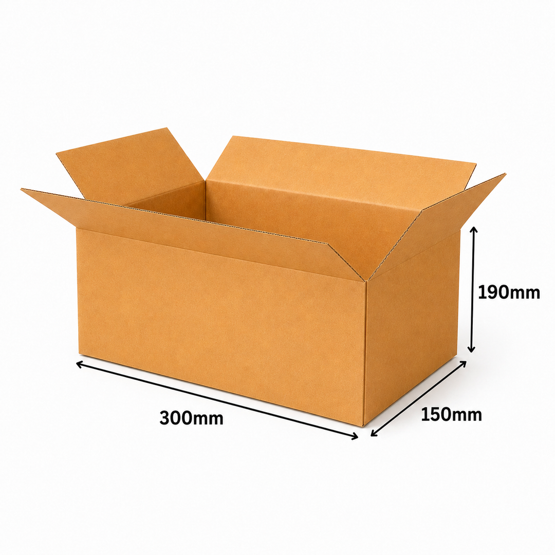 300 x 150 x 190mm Brown Corrugated Slotted Carton