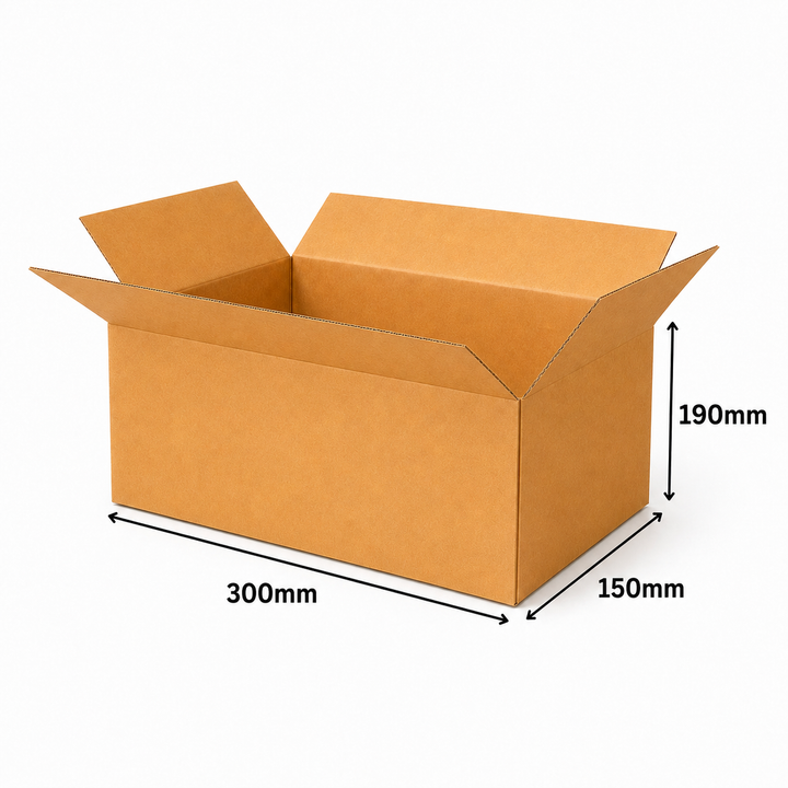 300 x 150 x 190mm Brown Corrugated Slotted Carton