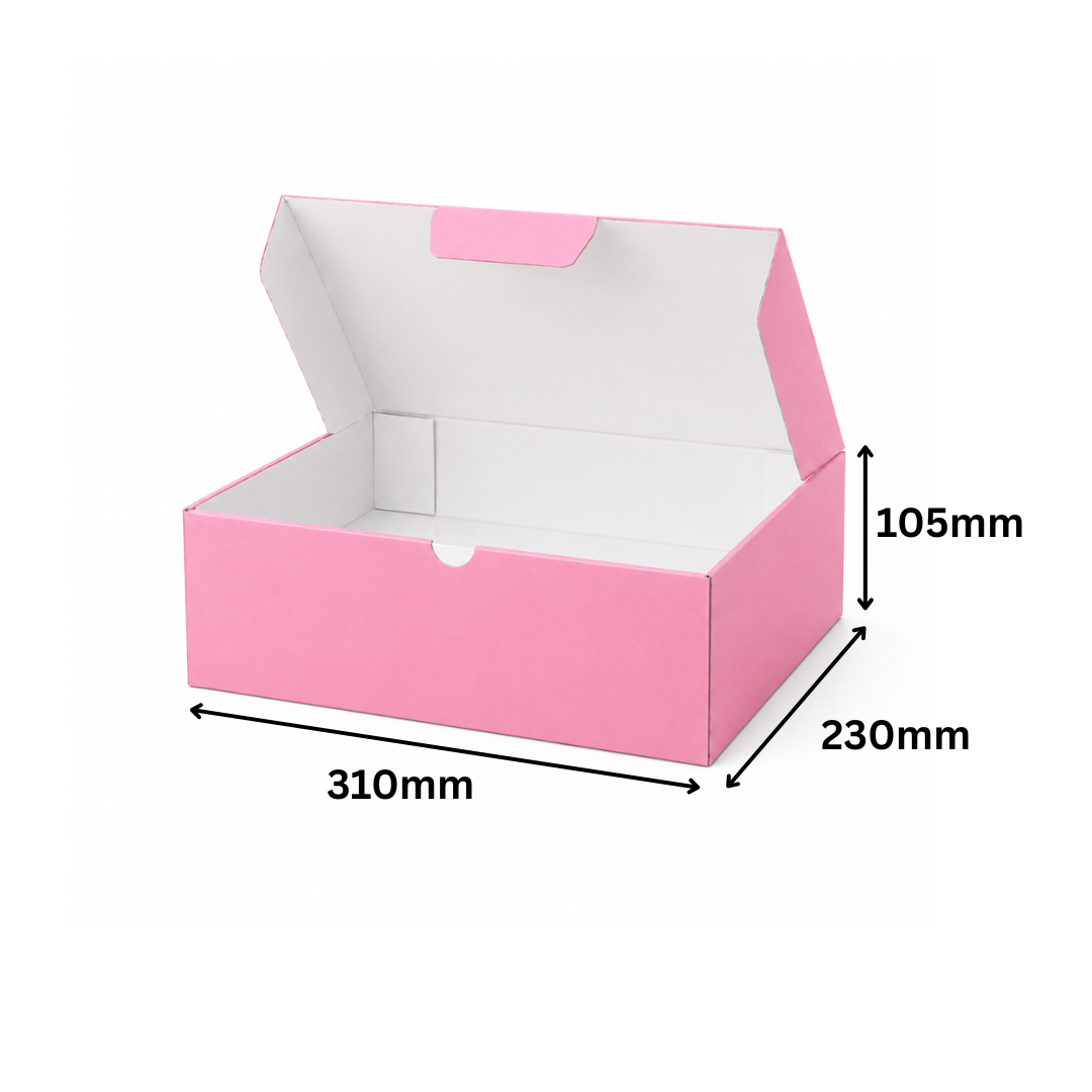 Pink Mailing Boxes 310 x 230 x 105mm with White Interior
