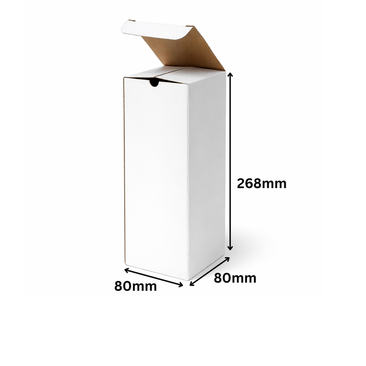 80 x 80 x 268mm Candle Mailing Shipping Packing Cardboard Boxes White